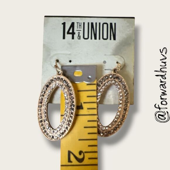 Bundle Sale 3 for $15 | 14th & Union Gold-Tone Oval Drop Earrings STAINED CARD - Picture 6 of 7